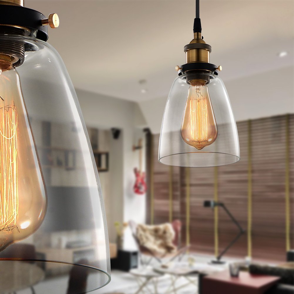 STGLIGHTING H-type 3 wire GLASS track light pendants Length 4.9 feet