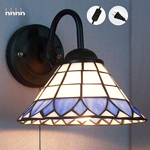 Kiven Vintage Attic Wall Light Glass Shade E26 Base Plug In Ul Listed Indoor Wall Lamp 6 Foot Black Cord