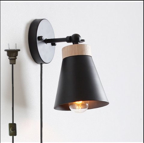 Kiven American Industrial Style Iron Wall Lamp E26 Base Plug-in UL Listed Button Switch Cord Black Bulb Not Included BD0428 Kiven American Industrial Style Iron Wall Lamp E26 Base Plug-in UL Listed Button Switch Cord Black Bulb Not Included BD0428