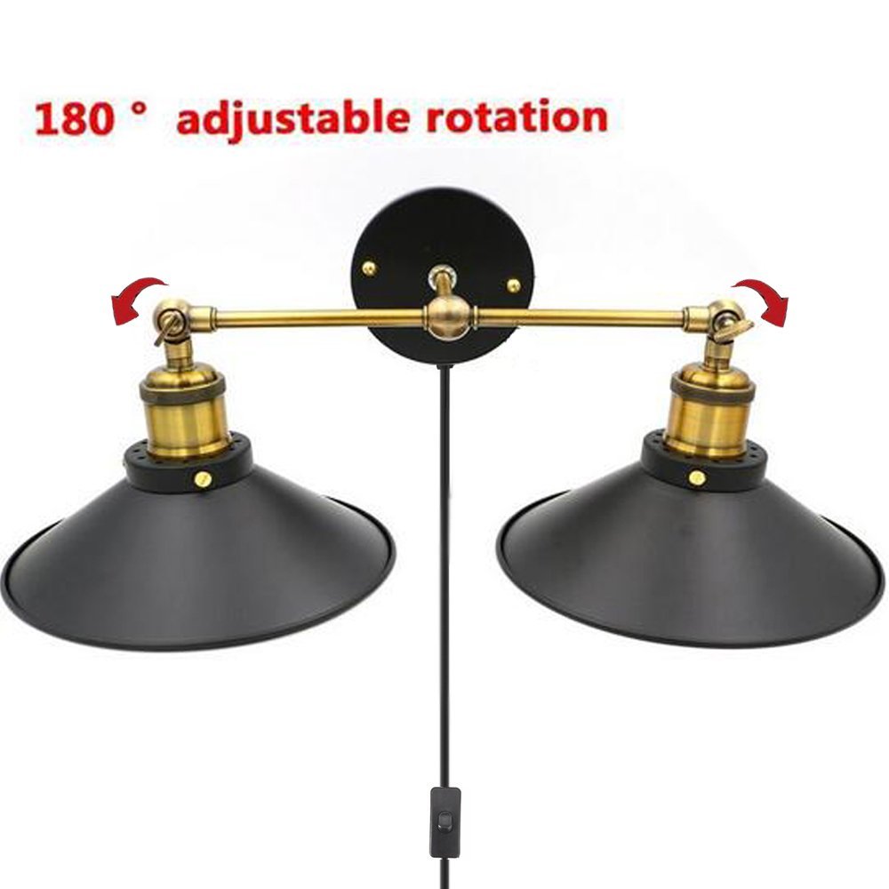 KIVEN Vintage Style 2 lights Industrial Wall Sconce One Cable Mains KIVEN Vintage Style 2 lights Industrial Wall Sconce One Cable Mains