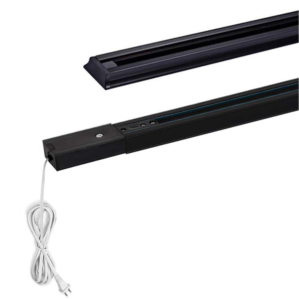 Kiven 3.3 Foot Gloss Black Track Light Rails, H System Track Single