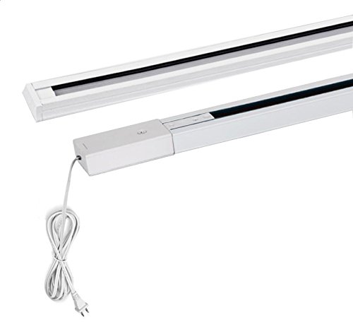 Kiven 3.3 Foot Gloss White Track Light Rails, H System Track Single Circuit Mains Voltage Track,Plug in