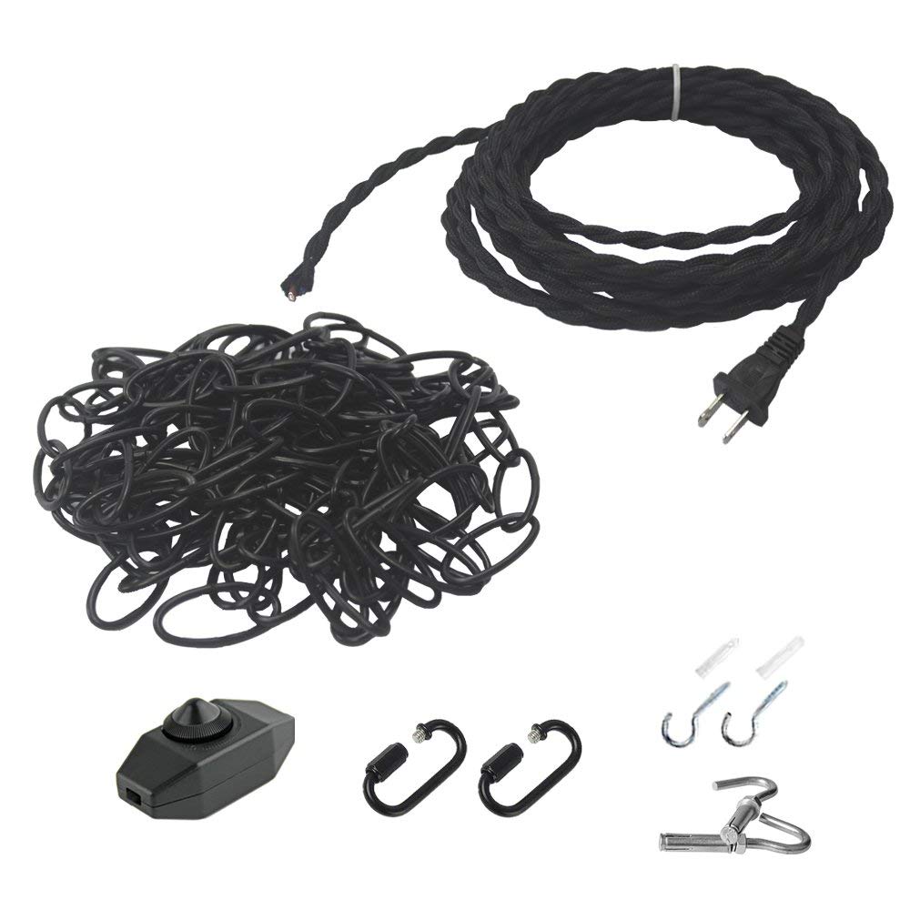 DIY Lighting Suit Chandelier Chain Swag Kit 15' Retro Style Weave Rope