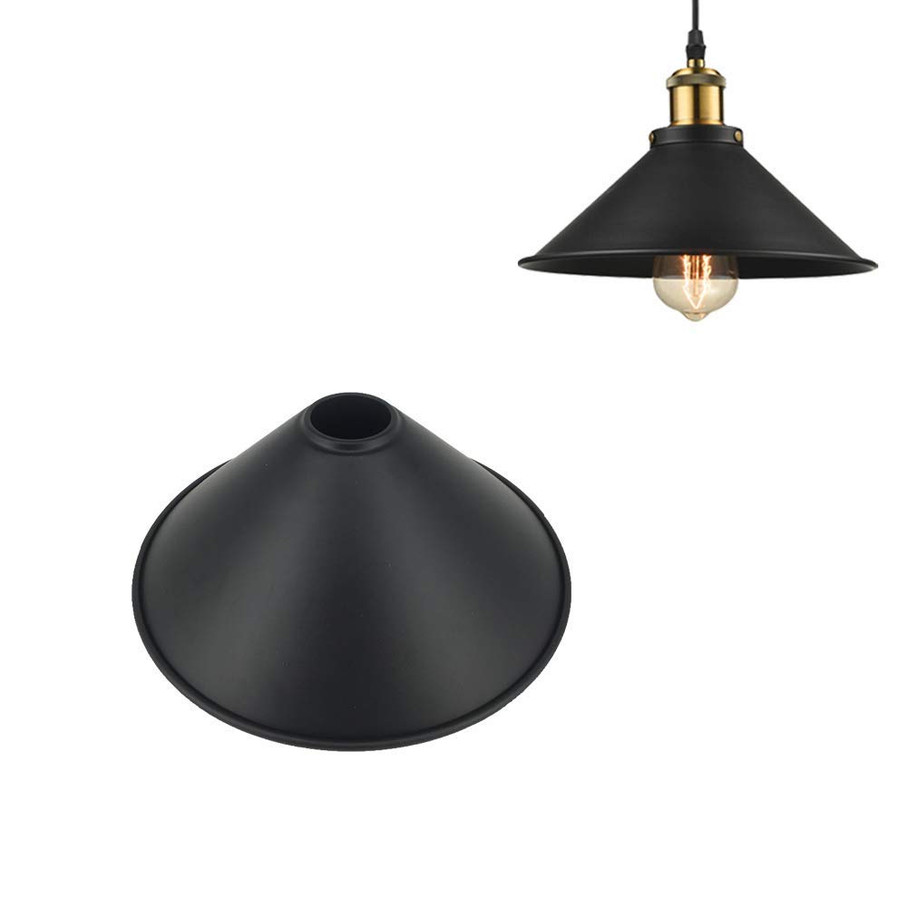 STGLIGHTING 10.2'' Industrial Vintage Metal Bulb Guard Iron Cone Hanging Ceiling Pendant Light Holder Decorative Lamp Shade (Decorative Ring Not Included)