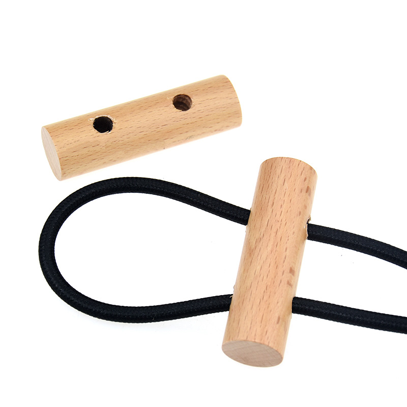 6Pack Wooden Art Cord Adjuster with 2 Holes for Chandelier Pendant