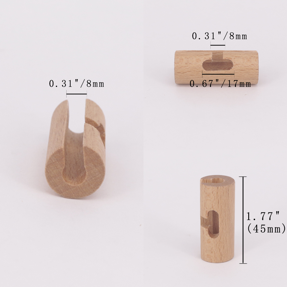 4Pack Wooden Art Cord Adjuster with 2 Holes for Chandelier Pendant