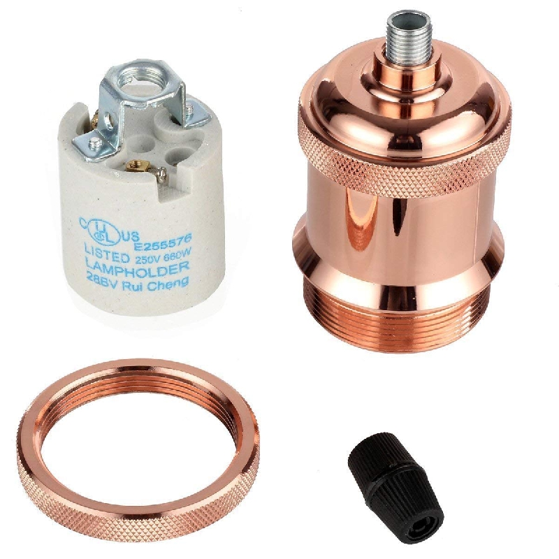 4Pack Rose Gold Lamp Socket E26 Vintage Industrial Light Socket DIY