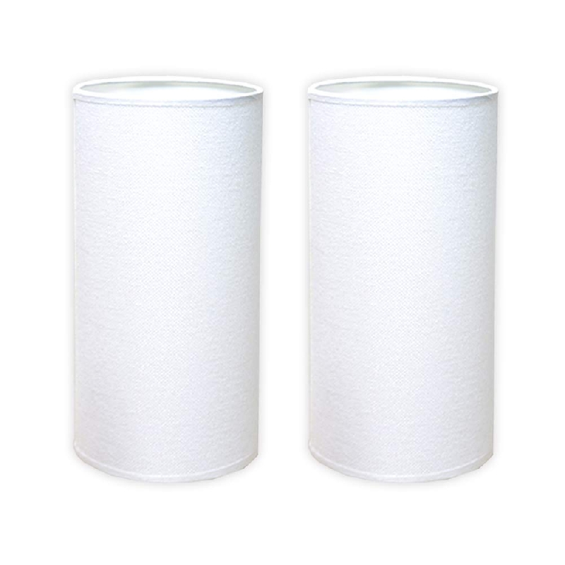 kiven STGLIGHTING 2-Pack Linen Tubular White Color Fixture Replacement Shades for Table Lamp Chandelier Pendant Light or Other Compatible Lamps