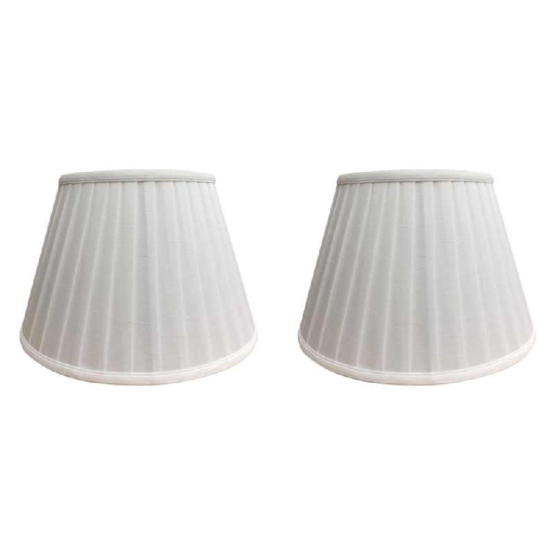 kiven STGLIGHTING 2-Pack Elegant Lace White Cloth Nordic Classic Style Pleated Cone Fixture Replacement Shades for E26 Floor Lamp Table Lamps and Other Compatible Lamps