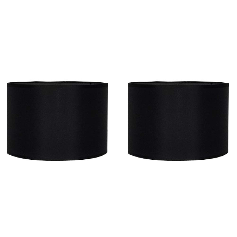 kiven STGLIGHTING 2-Pack Elegant Black Cloth Nordic Classic Style Cylinder Fixture Replacement Shades for E26 Floor Lamp Table Lamps and Other Compatible Lamps