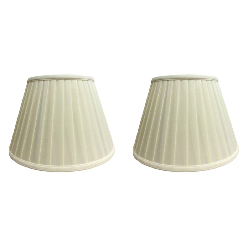kiven STGLIGHTING 2-Pack Elegant Lace Cream Yellow Cloth Nordic Classic Style Pleated Cone Fixture Replacement Shades for E26 Floor Lamp Table Lamps and Other Compatible Lamps