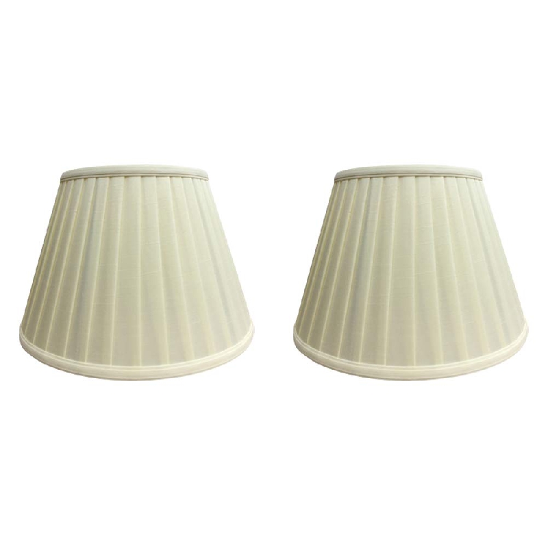 kiven STGLIGHTING 2-Pack Elegant Lace Cream Yellow Cloth Nordic Classic Style Pleated Cone Fixture Replacement Shades for E26 Floor Lamp Table Lamps and Other Compatible Lamps