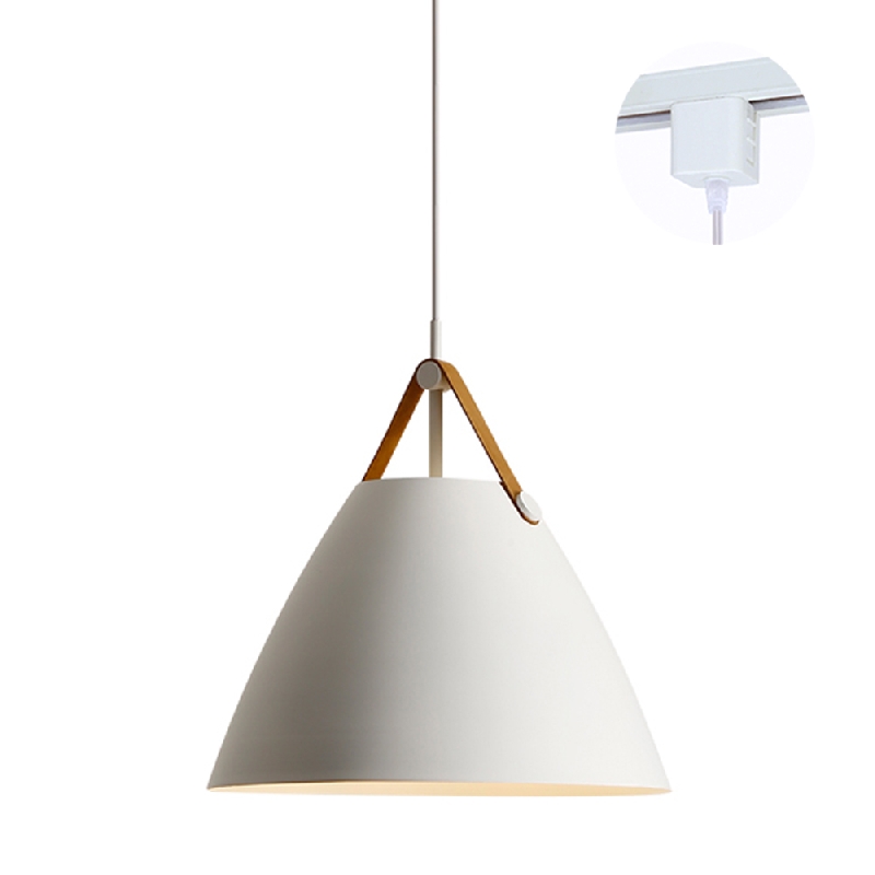 Track Light Pendant White Color Lampshade Nordic Chandelier Modern Minimalist Lighting Bulb Not Included