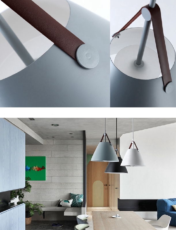Track Light Pendant Grey Color Lampshade Nordic Chandelier ...