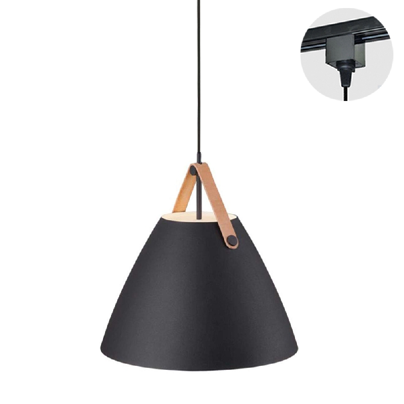 Track Light Pendant Black Color Lampshade Nordic Chandelier Modern Minimalist Lighting Bulb Not Included