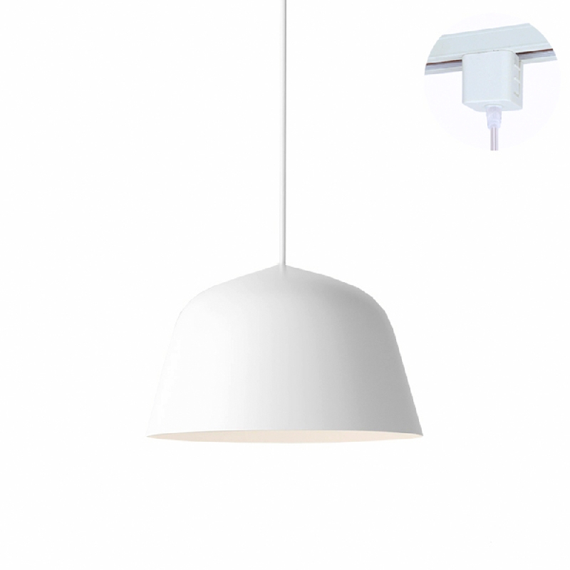 Track Pendant White Shade Light Cafe Lights Loft Style Simple Metal Ceiling Lamp for Dining Room Cafe Restaurant Bulbs Not Included