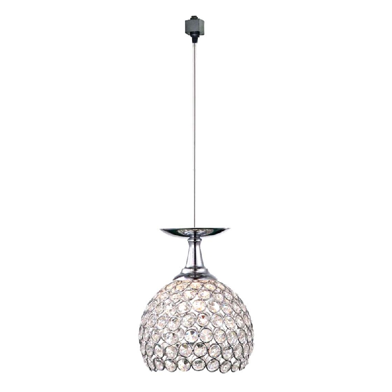 Track Fixture Crystal and Chrome Brilliant Mini Pendant Light Bulb Not Included