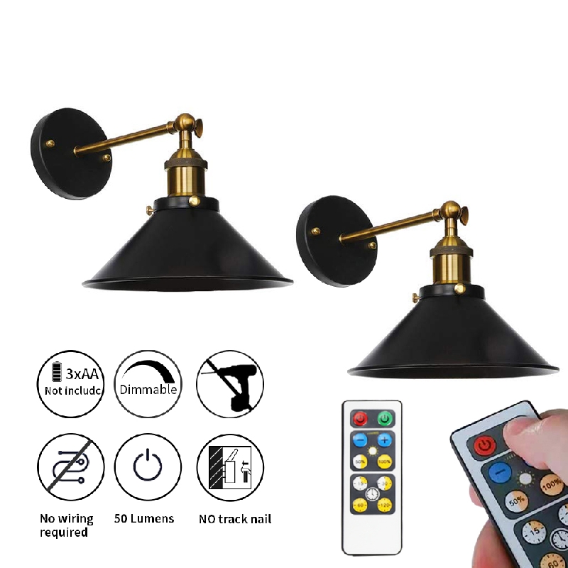 Nunulamp 2 Pack Led Battery Operated, Indoor Sconce Light Fixtures