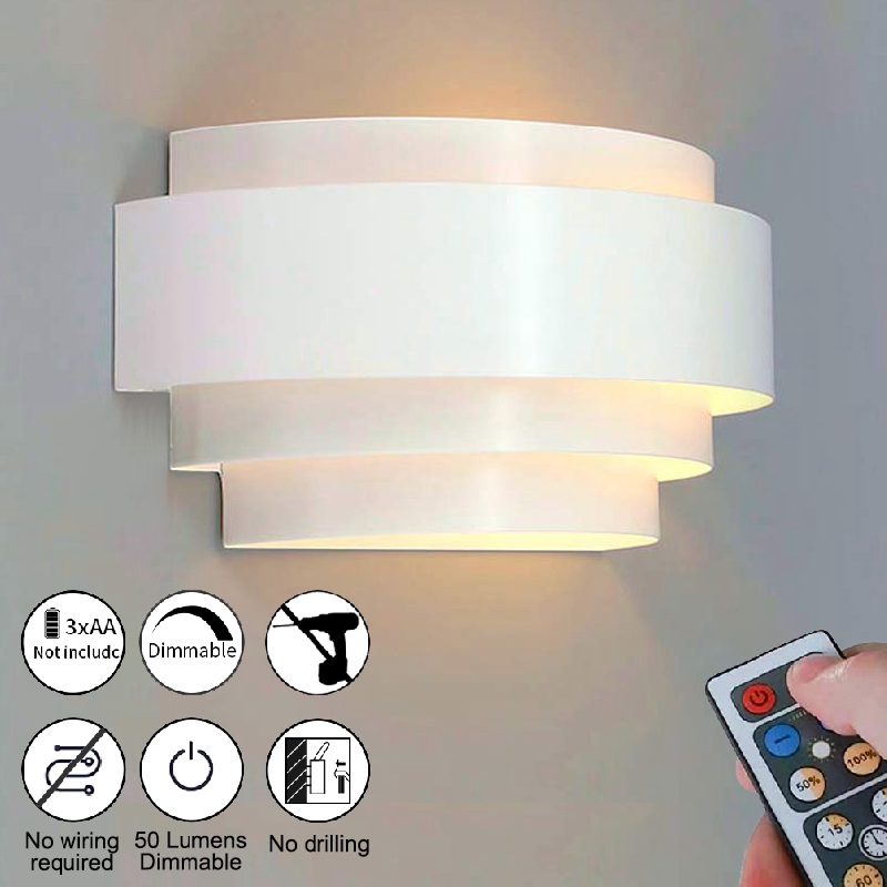 Nunu Lamp Led Rechargeable Battery Operated Diy Wireless Hook Up With Remote Control Lighting Fixture Wall Sconces Modern Metal Shade Ping - Led Battery Wall Lamp