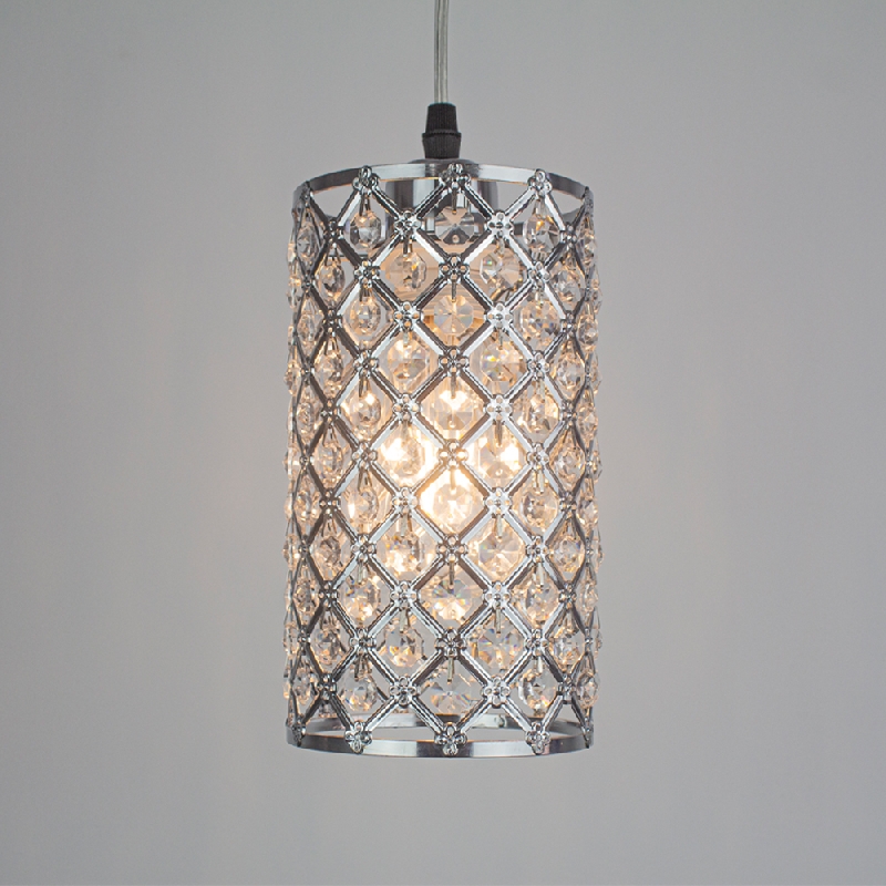 Track Light Pendant Crystal and Chrome Brilliant Mini Pendant Light Bulb Not Included